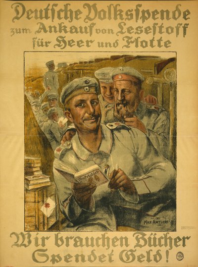 We Need Books, Donate Money!, 1917 by Max Antlers